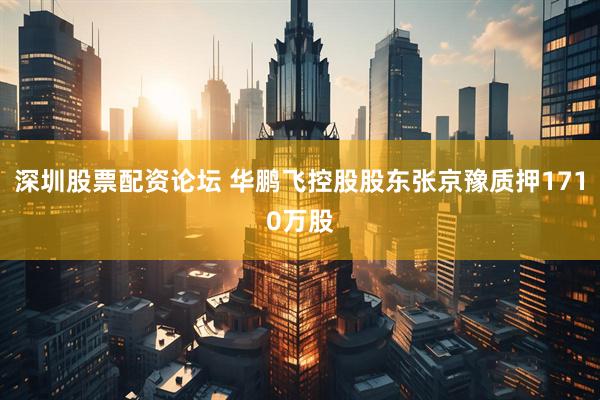深圳股票配资论坛 华鹏飞控股股东张京豫质押1710万股